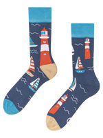 Bamboo Regular Socks Lighthouse & Sailboats