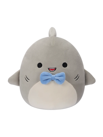 Squishmallows Gordon the Grey Shark with Blue Bowtie, 20 cm