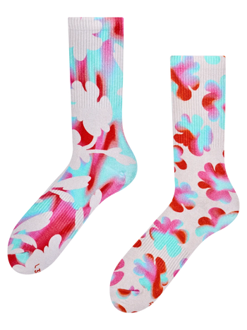 Regular Ribbed Socks Funky Flowers