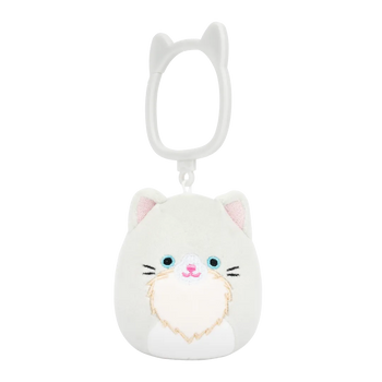 Squishmallows Clip-On Zachariah the Angora Cat, 9 cm