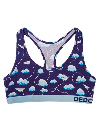 Women's Bralette Paper Planes & Clouds
