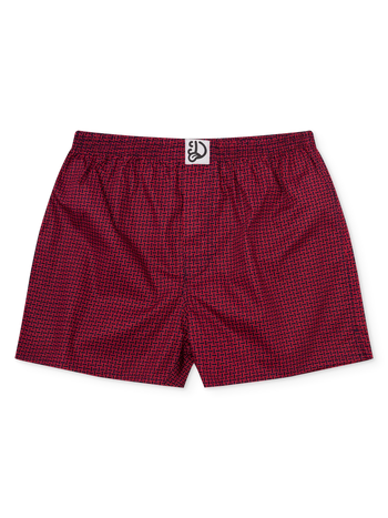 Blue & Red Men's Pattern Boxer Shorts