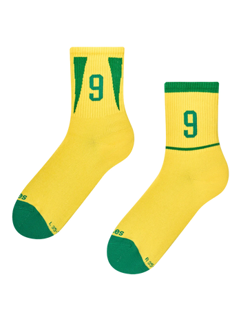 Ribbed Mid Calf Socks Brazilian Football Legend