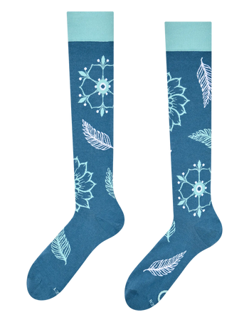Knee High Socks Mandala & Leaves