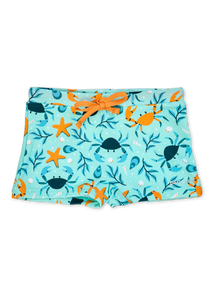 Kids' Elastic Swim Shorts Sea Crab