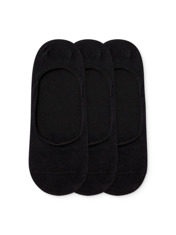 Black Classic Cotton No Show Socks 3-pack