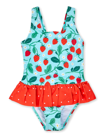 Girls' Swimsuit Little Strawberries