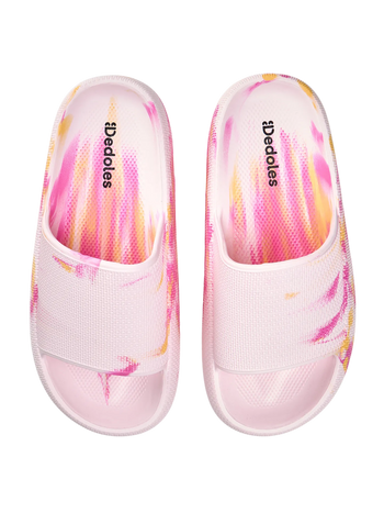 Pink Marble Women's Platform Slides
