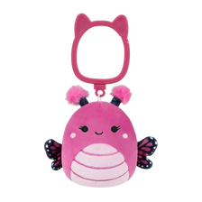 Squishmallows Clip-On Marcelina the Raspberry Pink Monarch Butterfly, 9 cm