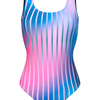 One-piece Swimsuit Purple Stripes