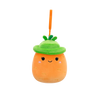 Squishmallows Clip-On Caroleena the Orange Carrot with Bucket Hat, 9 cm