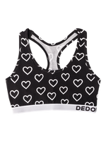 Women's Bralette Black & White Hearts