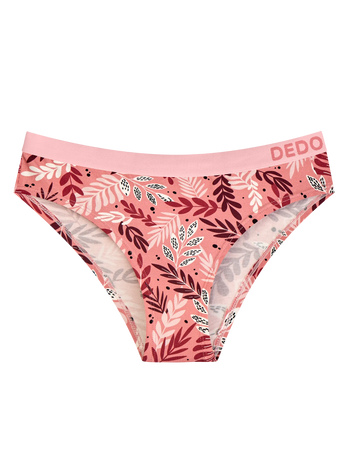 Women's Modal Briefs Pink Leaves