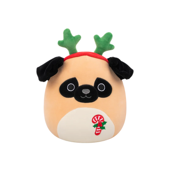 Squishmallows Prince the Brown Pug with White Belly, 20 cm